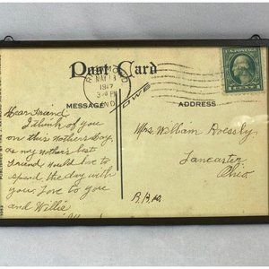 Victorian extremely RARE 1917 US 1c George Washington COLLECTABLE Stamp Postcard